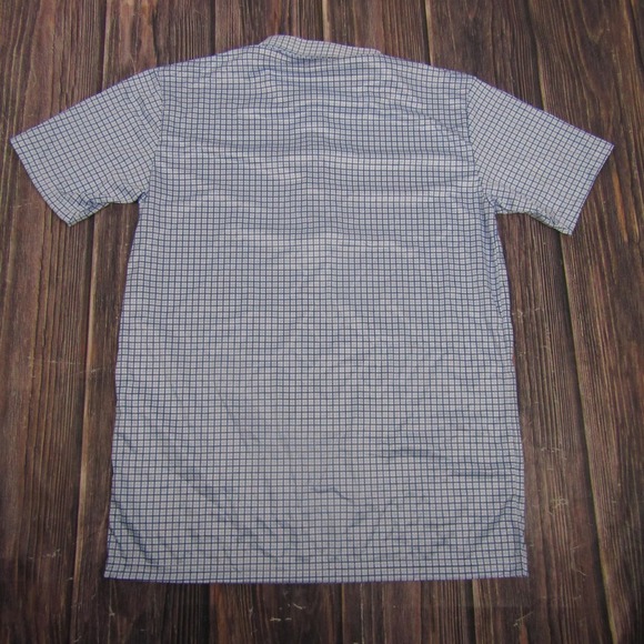 Collars & Co Polo Shirt Mens Large Blue Check Dress Collar Golf Performance - Picture 5 of 7